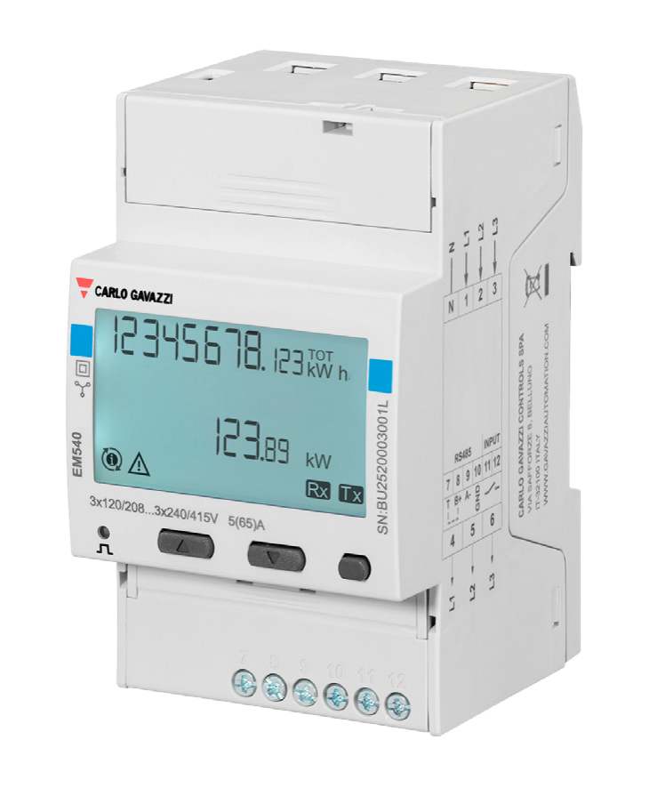 Energy meter EM540 - 3 phase - max 65A/phase