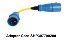 Adapter Cord 16A to 32A/250V-CEE Plug 16A/CEE Coupling 32A